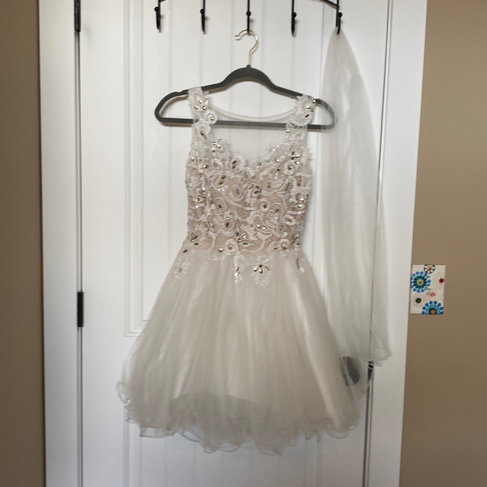 White semi formal dress
